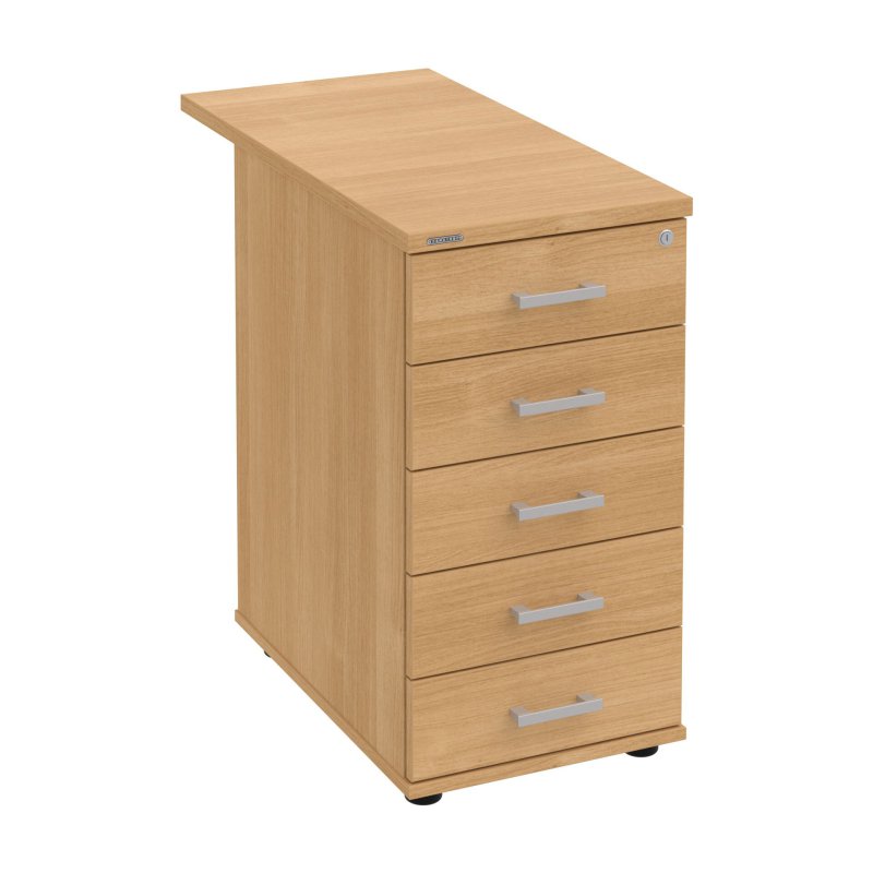 K 35 C N 80 Kancelářský kontejner, 5 zásuvek, centrální zamykání, léta napříč, hl. 80 cm