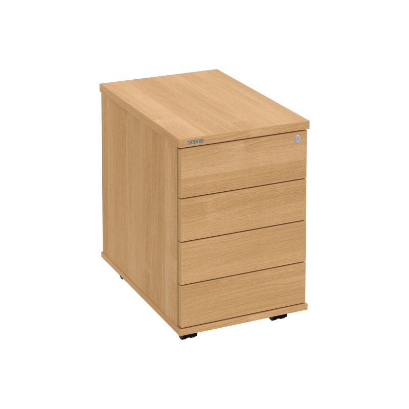 K 34 C PTO P Kancelářský kontejner, bezúchytkové otevírání, 4 zásuvky, centrální zamykání, léta podél, hl. 60 cm