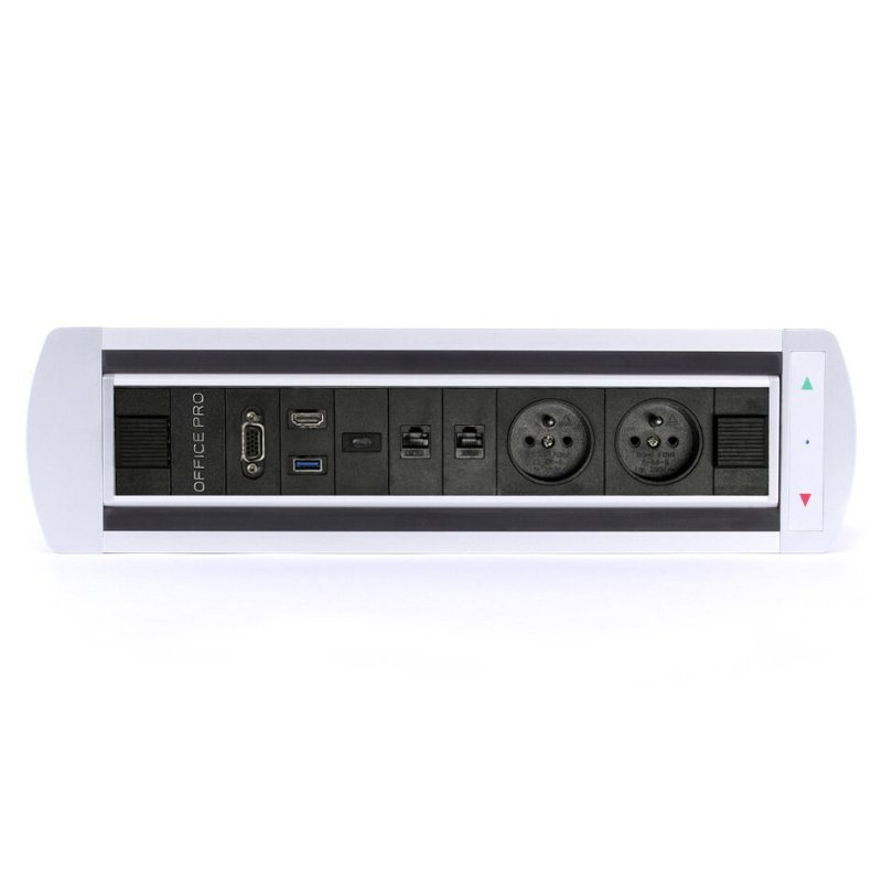 BTCZ 043 A Elektricky otočný panel, 2x el.,2x LAN data, USB A + USB C data, VGA + HDMI, Nabíjecí USB NE