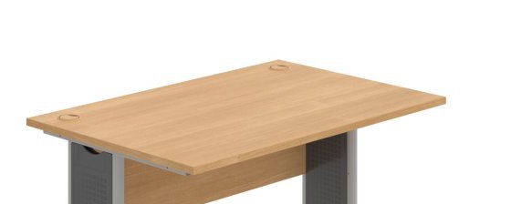 Pracovní deska stolu HOBIS Cross CS 1200 — tloušťka 25 mm a 2 mm ABS hrana
